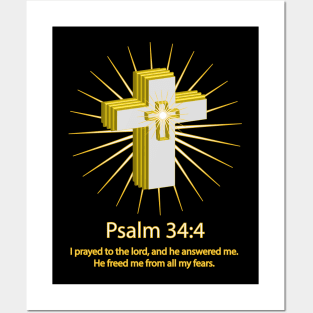 Psalm 34:4 bible verse Posters and Art